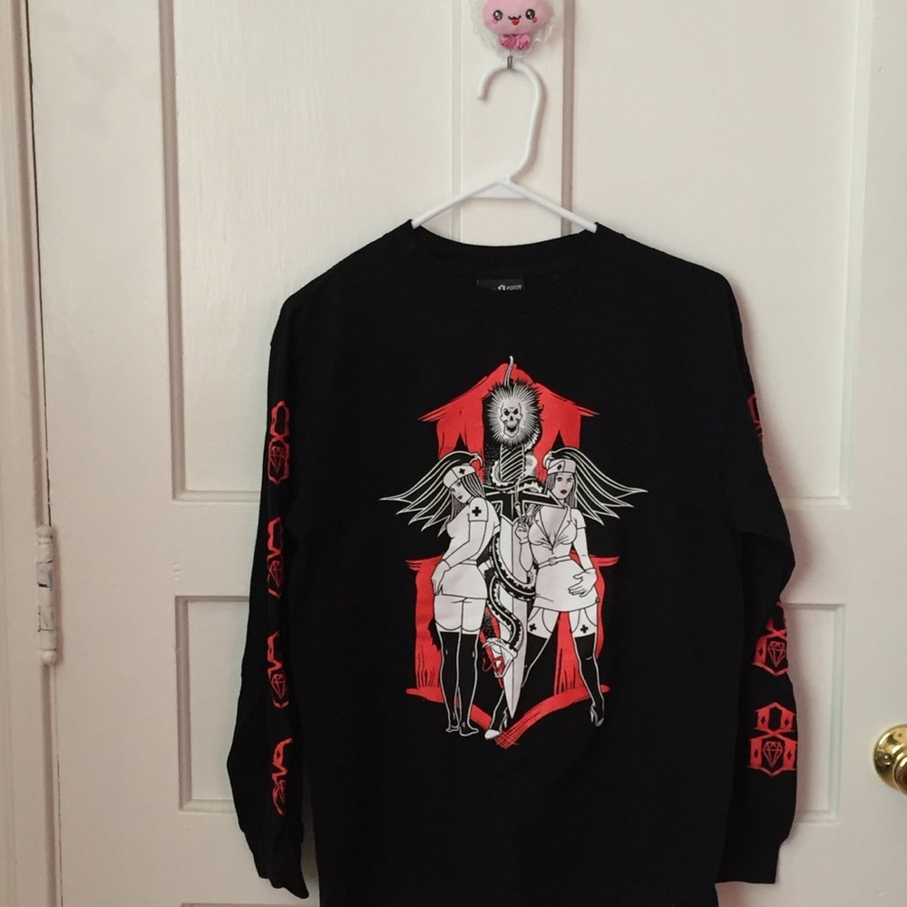 Long sleeve rebel 8 hot nurse T-shirt